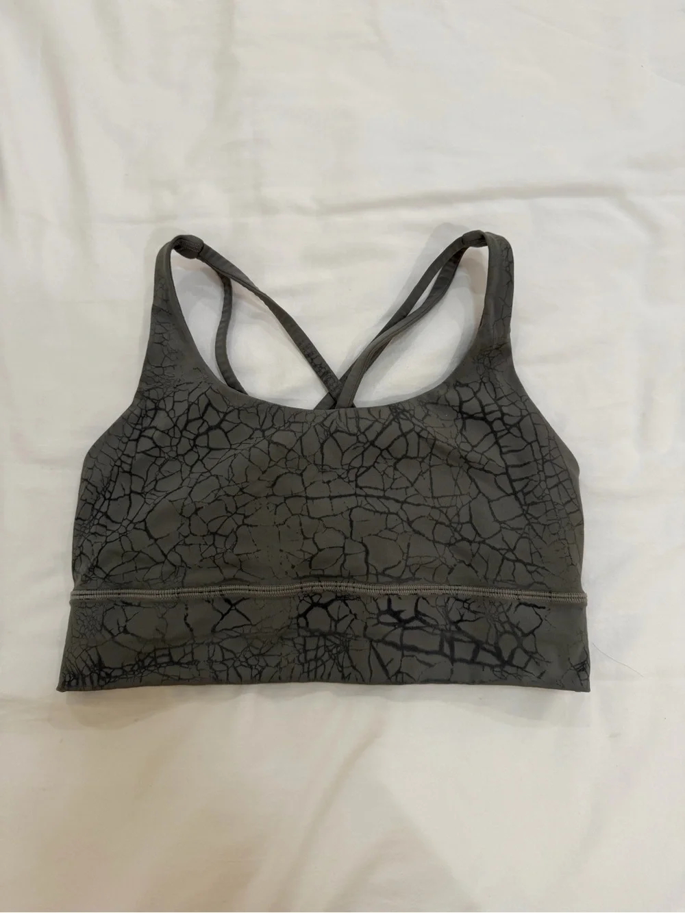 lululemon athletica Charcoal Gray Cracked-Print Sports Bra